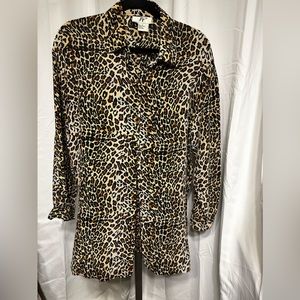 Beautiful Leopard “ FY2” Silk Long Sleeve Blouse